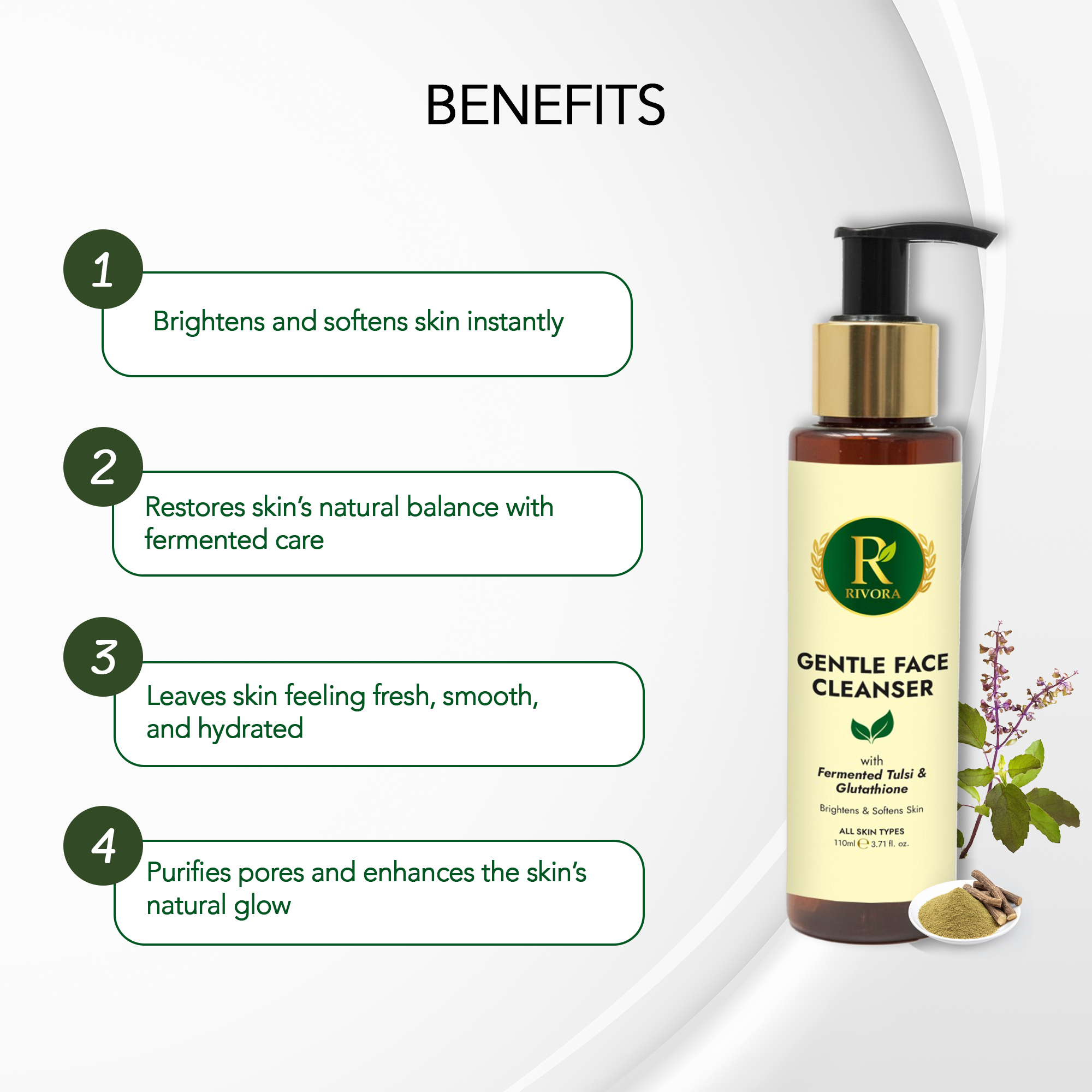 Rivora Gentle Face Wash powered by fermented Ayurveda for mild daily cleansing
