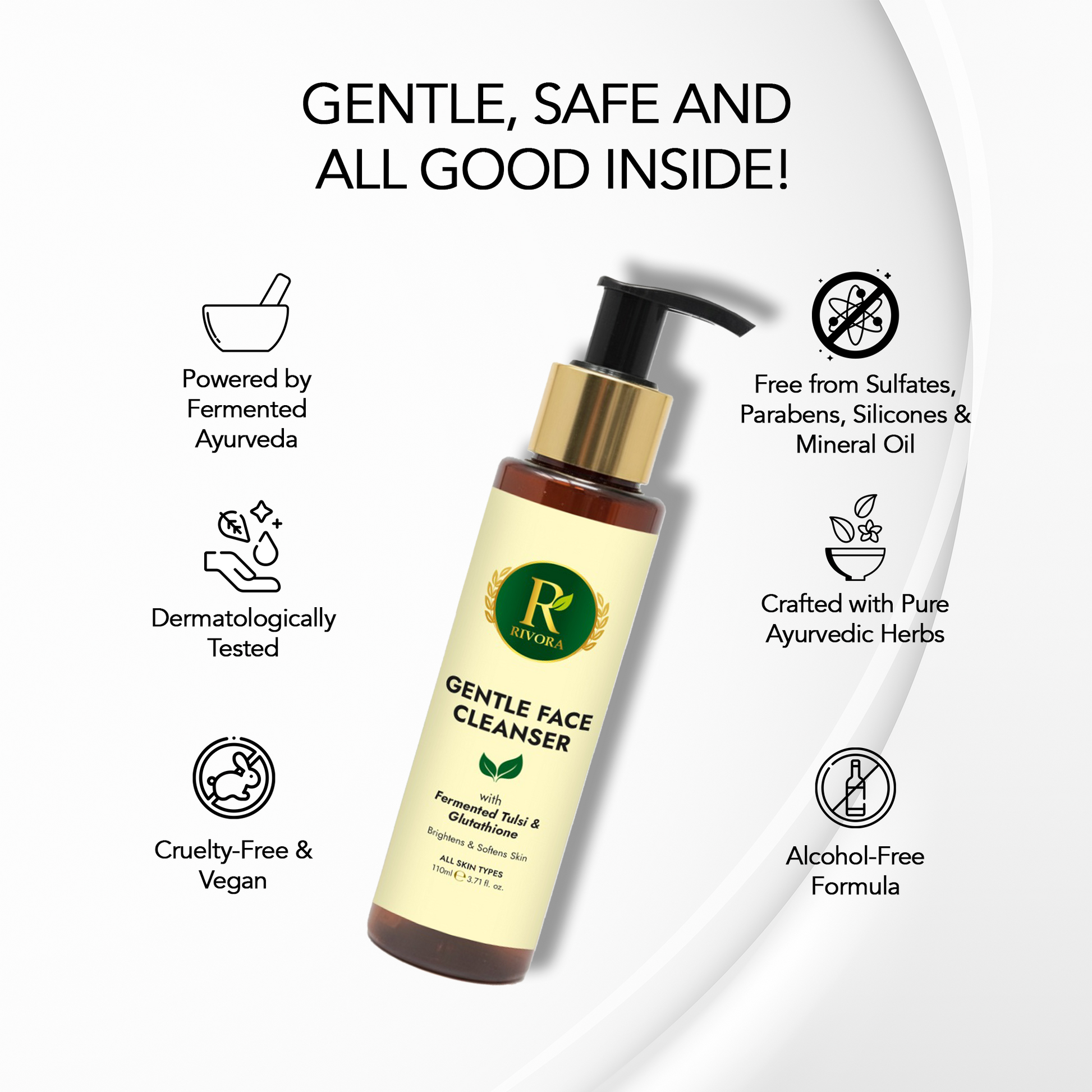 Rivora Gentle Face Wash powered by fermented Ayurveda for mild daily cleansing