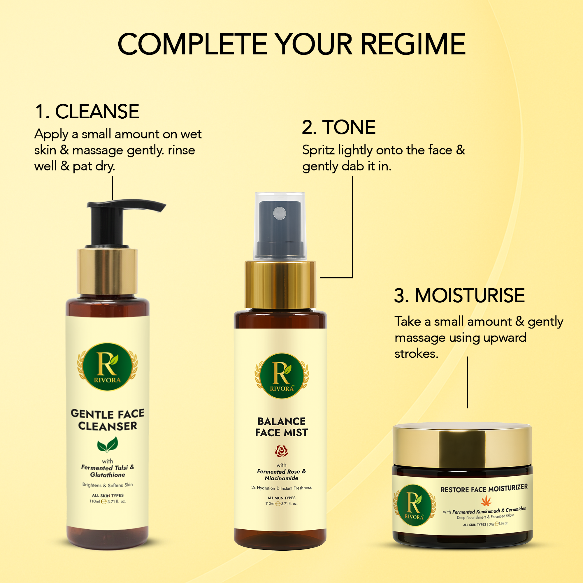 Rivora Restore Face Moisturizer with fermented Ayurveda for hydrated healthy skin