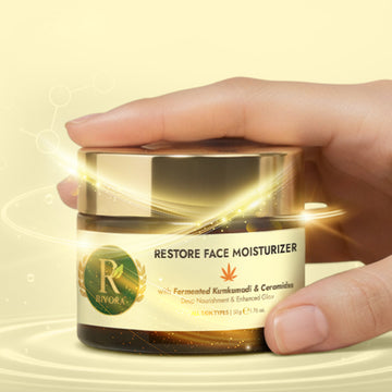 Rivora Restore Face Moisturizer cream texture for deep hydration